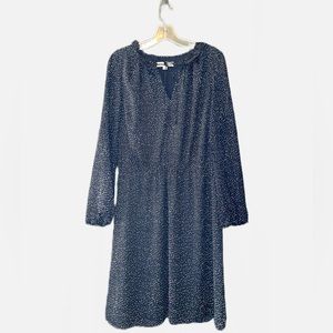 LOFT Ruffled V Neck Midi Dress Size 10